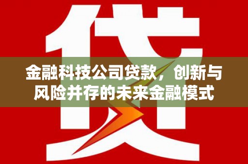 独山金融科技公司贷款，创新与风险并存的未来金融模式