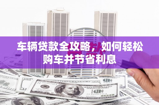 南城车辆贷款全攻略，如何轻松购车并节省利息