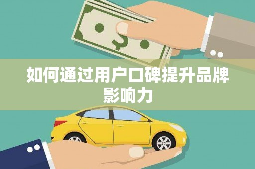 双清如何通过用户口碑提升品牌影响力