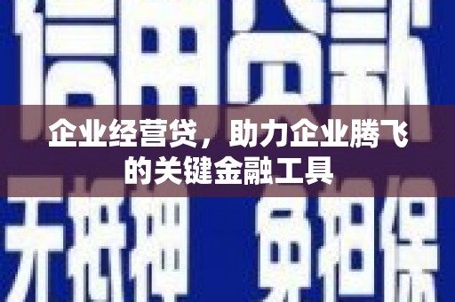 宜良企业经营贷，助力企业腾飞的关键金融工具