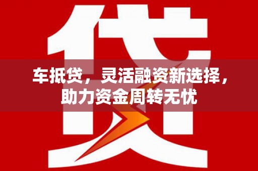 田林车抵贷，灵活融资新选择，助力资金周转无忧