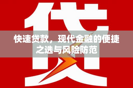 秀洲快速贷款，现代金融的便捷之选与风险防范